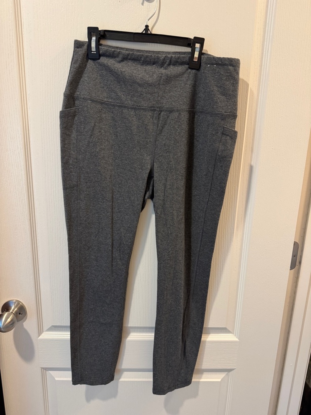 RBX Gray High-Waist Leggings with Side Pockets